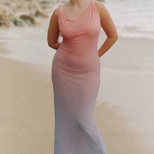 Good American Mesh Twist Maxi Dress Size XL